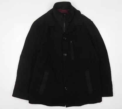 Mens UK Size XL Marks and Spencer Black Trench Coat