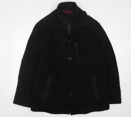 Mens UK Size XL Marks and Spencer Black Trench Coat