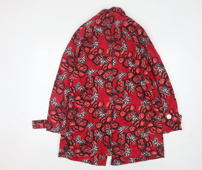 Aphorism Women's Red Butterfly Coat Size 12