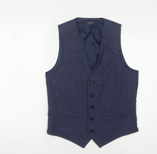 Mens UK Size 36 Marks and Spencer Regular Blue Suit Waistcoat