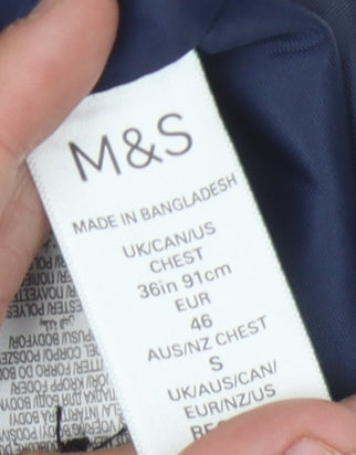 Mens UK Size 36 Marks and Spencer Regular Blue Suit Waistcoat