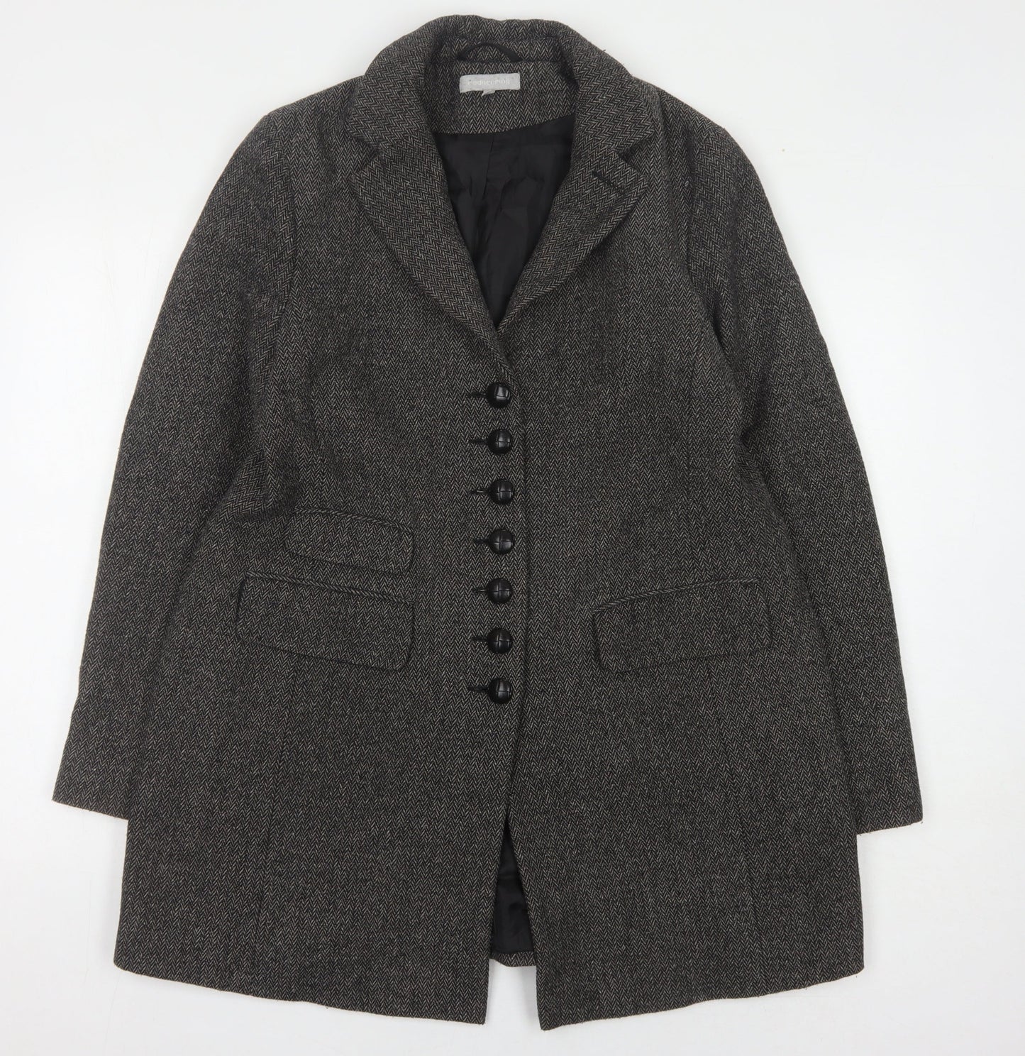 Red Herring Women's Grey Wool Tweed Suit Jacket 14