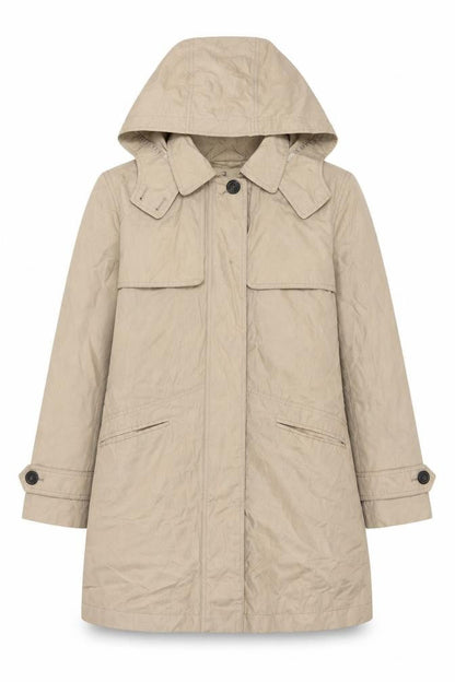 Basler Women's Beige Hooded Rain Coat Size 10