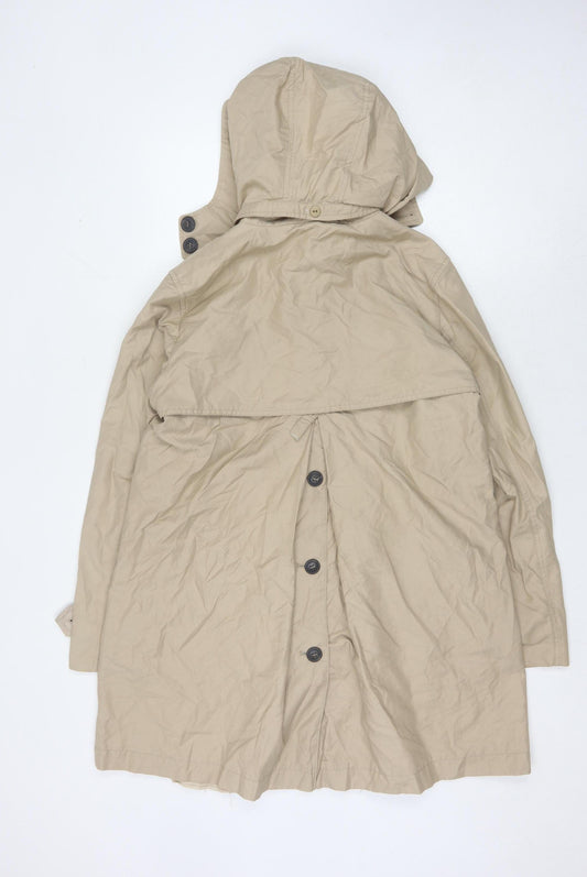 Basler Women's Beige Hooded Rain Coat Size 10