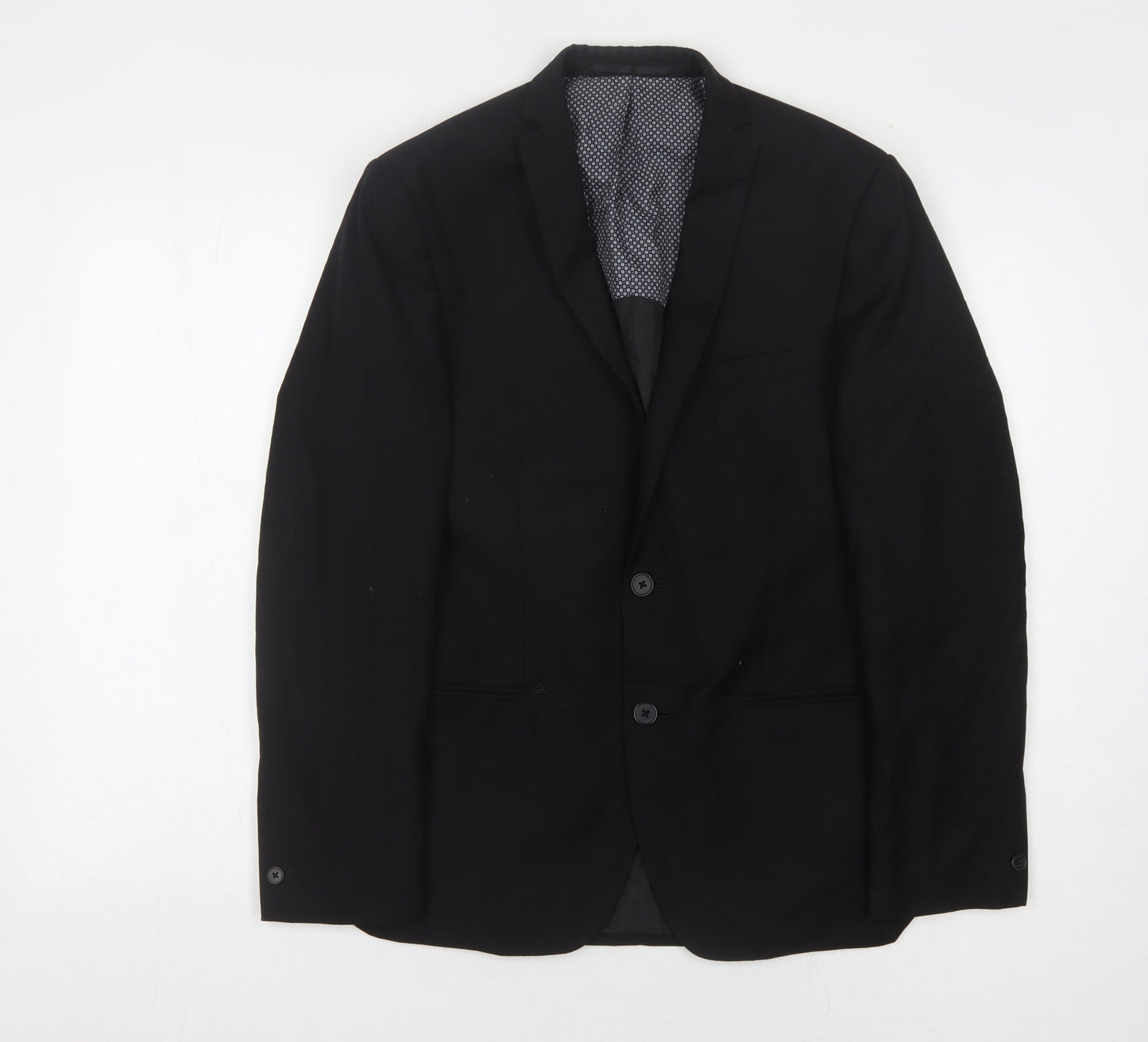 Mens UK Size 38 Red Herring Regular Black Suit Jacket