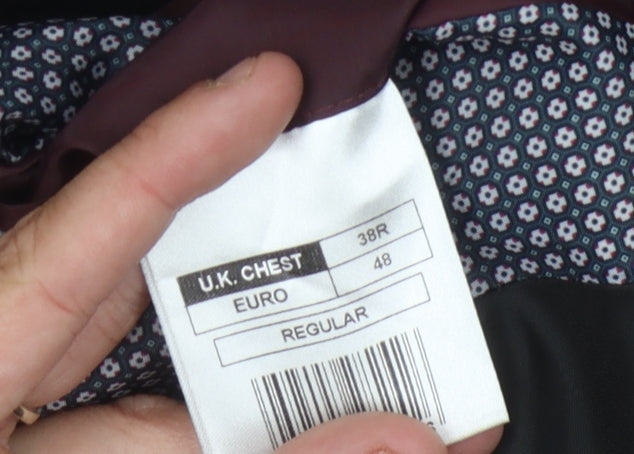 Mens UK Size 38 Red Herring Regular Black Suit Jacket