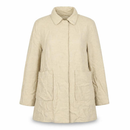Zara Basic Womens Beige Linen Coat, Size 12