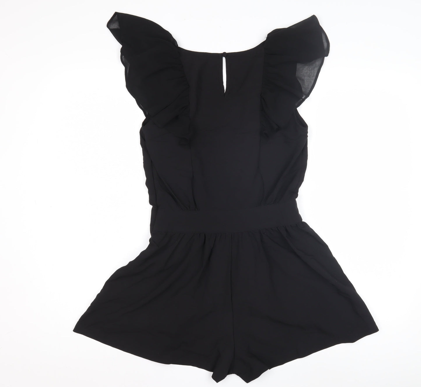 Miss Selfridge Black Women's Ruffle Playsuit Size 10