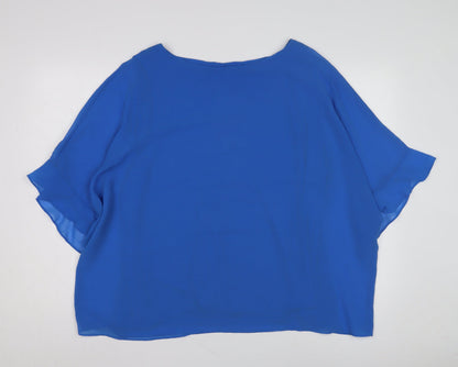 Womens UK Size L Wallis Blue Basic Blouse