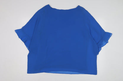 Womens UK Size L Wallis Blue Basic Blouse