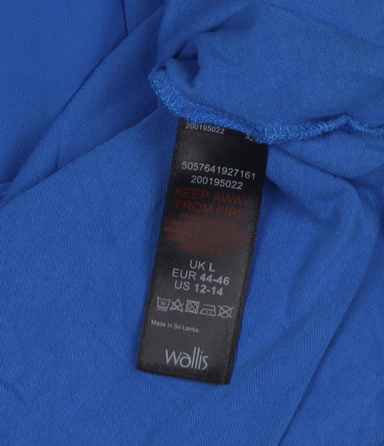 Womens UK Size L Wallis Blue Basic Blouse