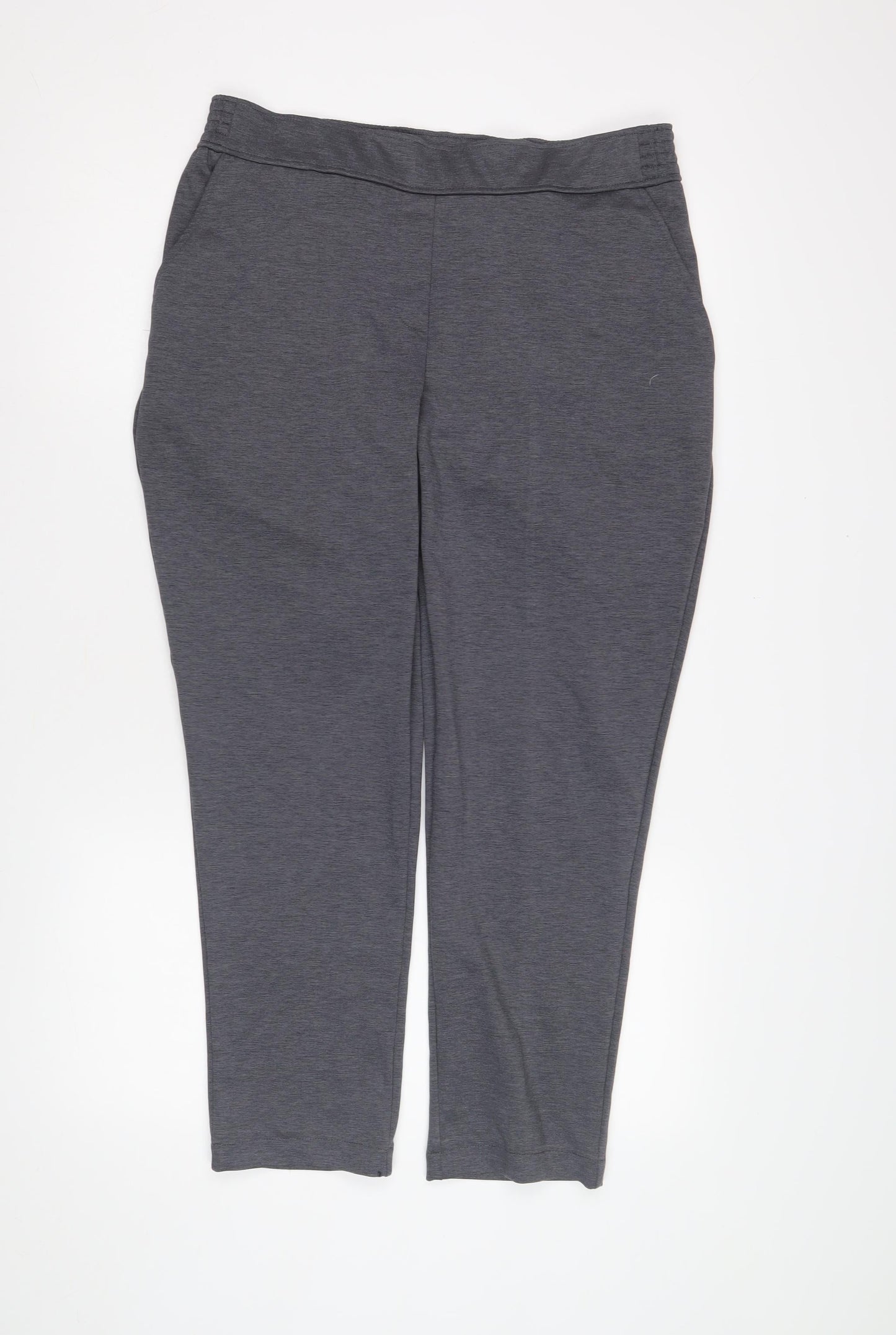 Bonmarché Women Grey Cropped Trousers Size 14