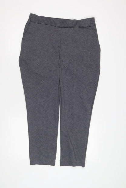 Bonmarché Women Grey Cropped Trousers Size 14