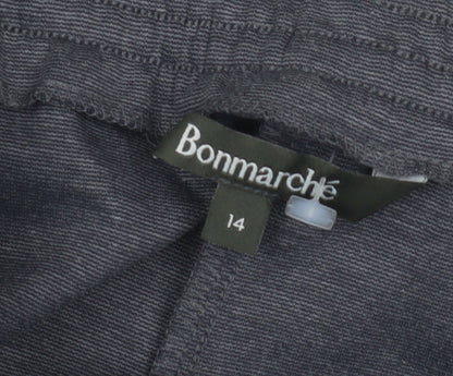 Bonmarché Women Grey Cropped Trousers Size 14