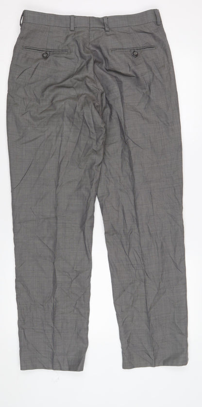 Womens UK Size 32 in Marks and Spencer Regular Fit Business Workwear Grey Trouse