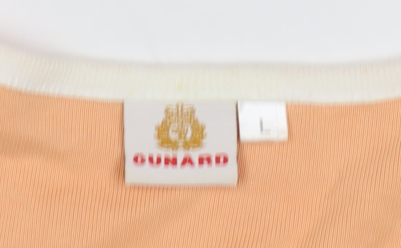 Cunard Women's Orange Short Sleeve T-Shirt, Size L