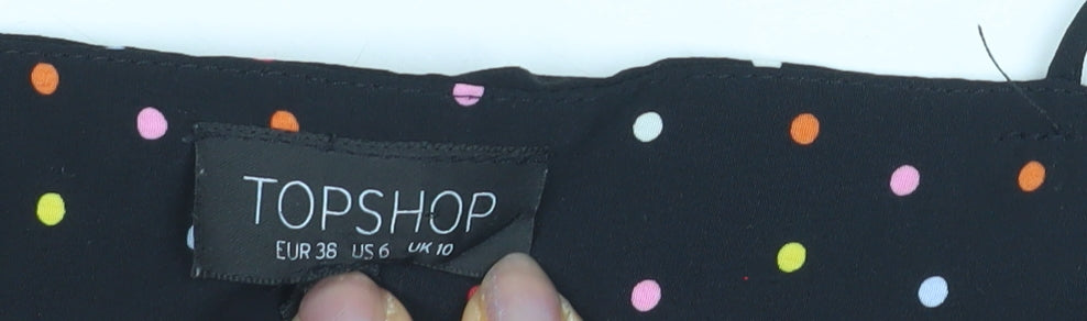 Womens UK Size 10 Topshop Black Camisole Tank
