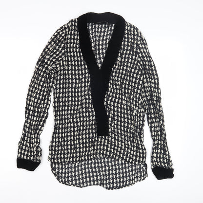 Womens UK Size 10 Zara Black Kimono Blouse