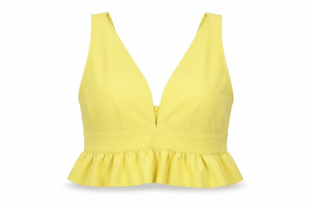 Womens UK Size 12 River Island Yellow Cropped Blouse