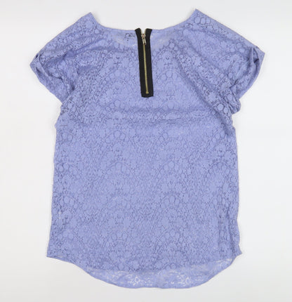River Island Women's Purple Lace Top, Size 10