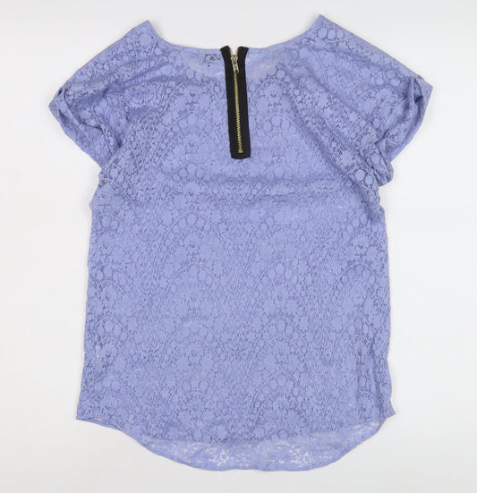 River Island Women's Purple Lace Top, Size 10