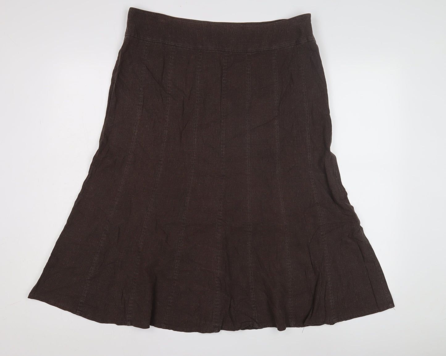 Womens UK Size 16 EWM Brown A-Line Skirt