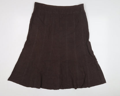 Womens UK Size 16 EWM Brown A-Line Skirt