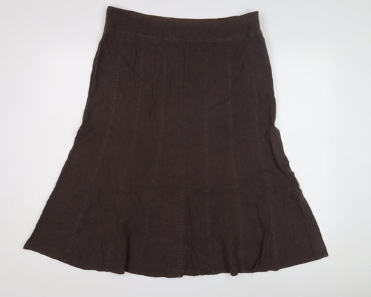 Womens UK Size 16 EWM Brown A-Line Skirt