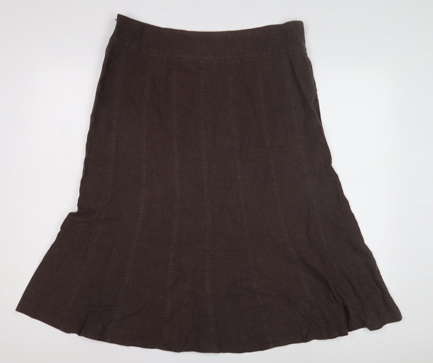 Womens UK Size 16 EWM Brown A-Line Skirt