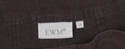 Womens UK Size 16 EWM Brown A-Line Skirt