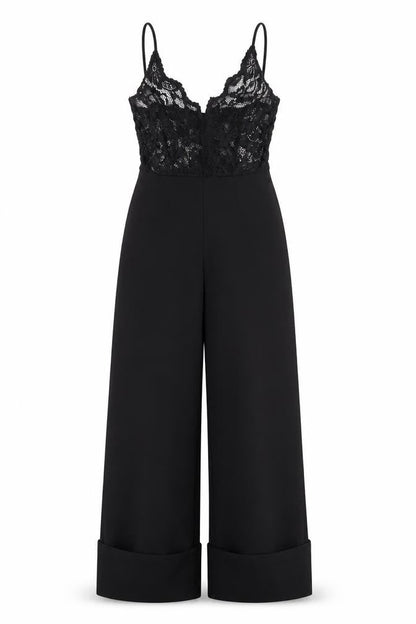 Marks and Spencer Women's Black Lace Jumpsuit Size 6