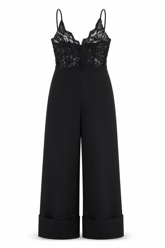 Marks and Spencer Women's Black Lace Jumpsuit Size 6