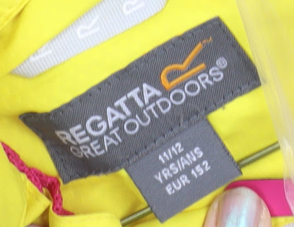 Regatta Girls Yellow Parka Jacket 11-12 Waterproof