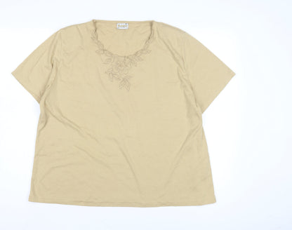 Womens UK Size XL Roman Originals Beige Basic T-Shirt