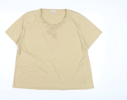 Womens UK Size XL Roman Originals Beige Basic T-Shirt