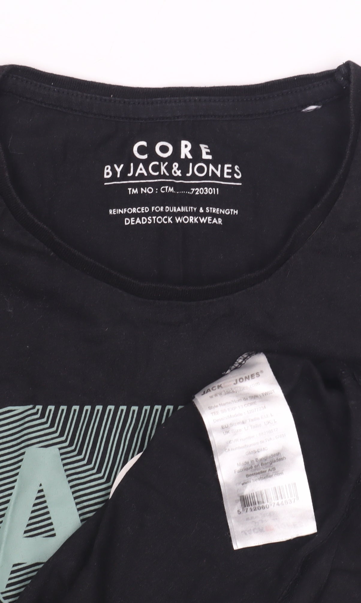 Mens UK Size M JACK & JONES Black  T-Shirt