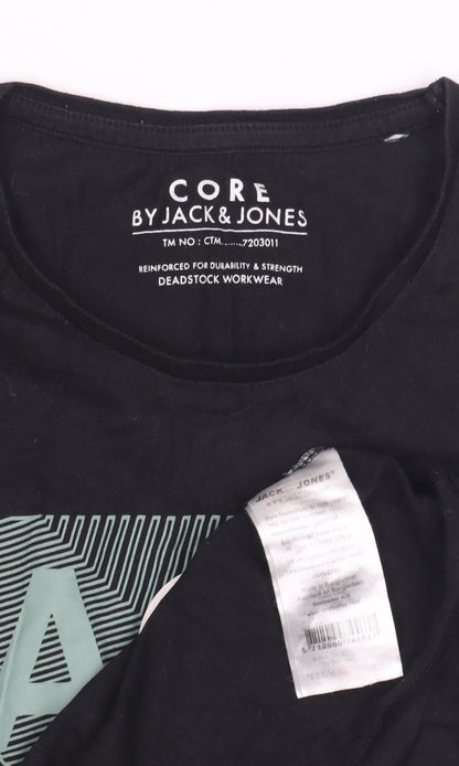 Mens UK Size M JACK & JONES Black  T-Shirt