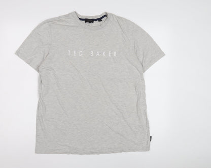 Ted Baker Men's Grey Crew Neck T-Shirt L Short Sleeve