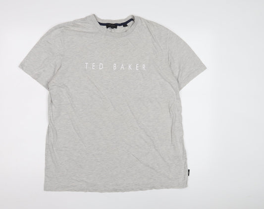 Ted Baker Men's Grey Crew Neck T-Shirt L Short Sleeve