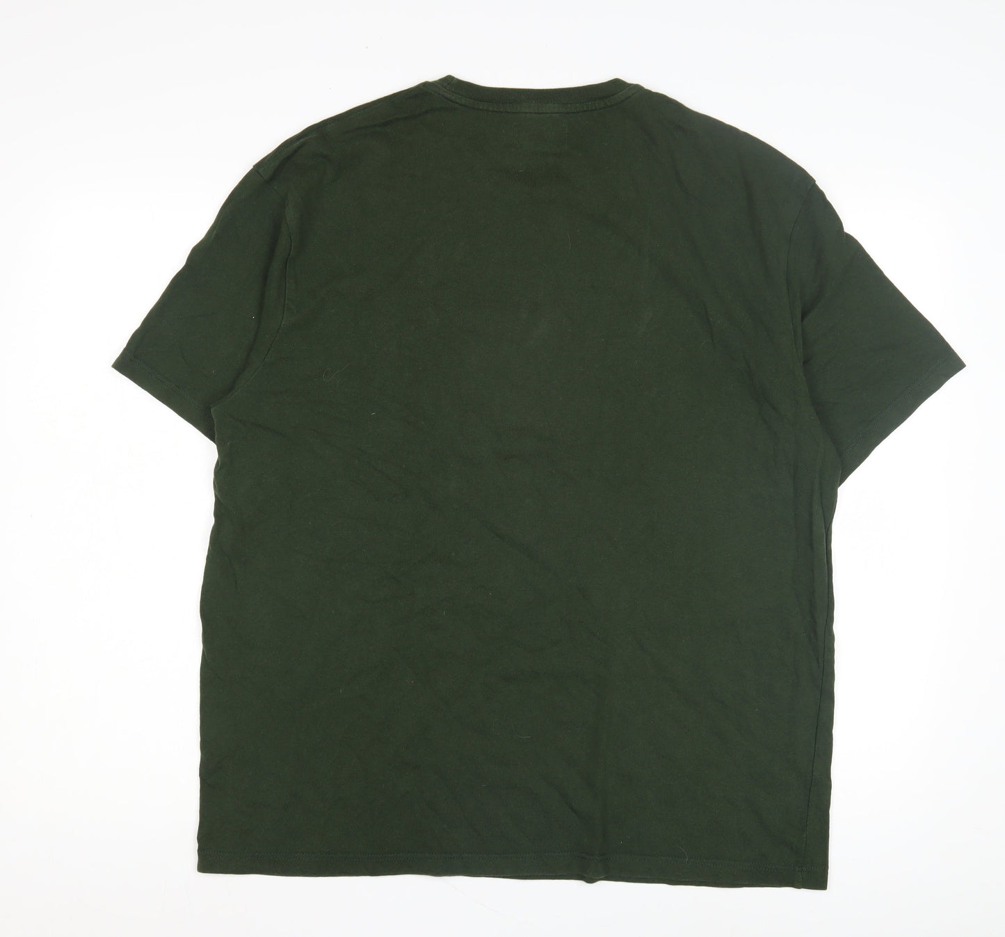 Topman Men's Green Crew Neck T-Shirt - Size L
