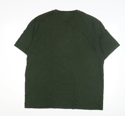 Topman Men's Green Crew Neck T-Shirt - Size L