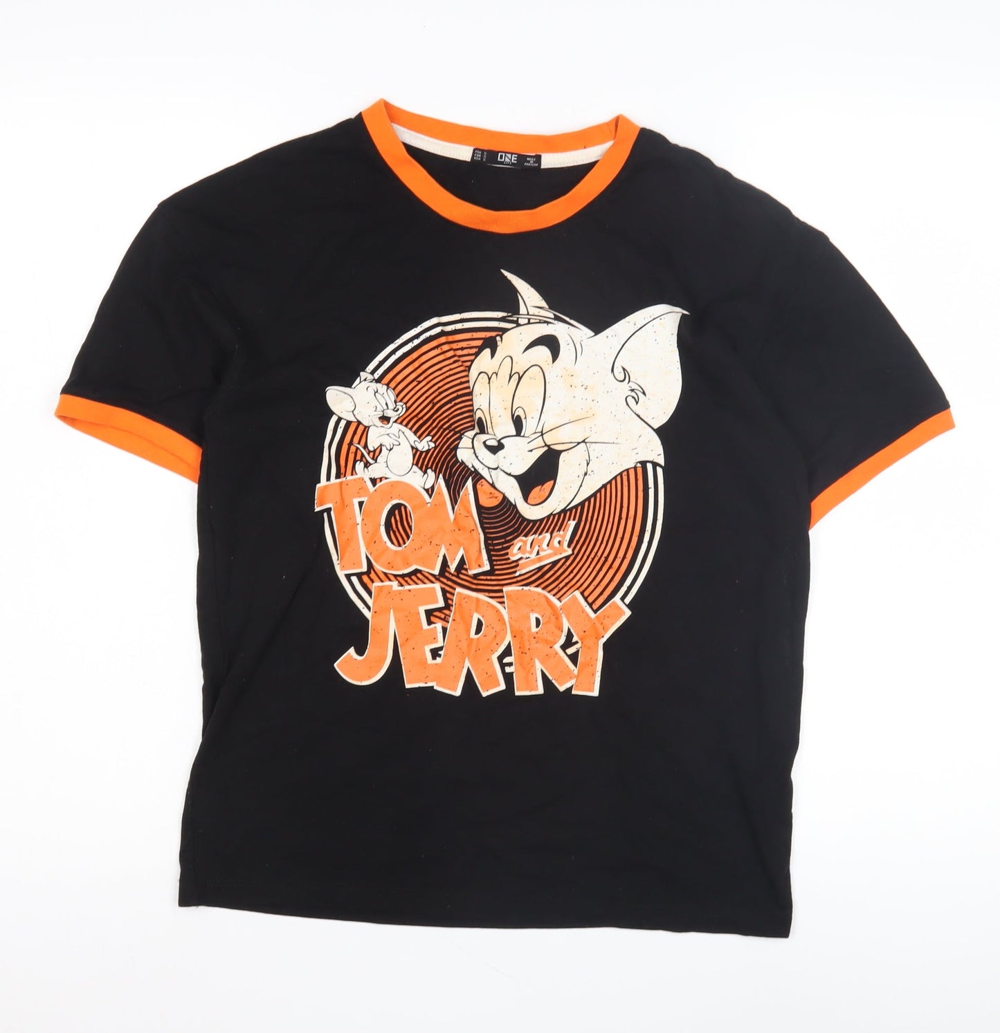 ONE Men's Black Tom & Jerry Short Sleeve T-Shirt S