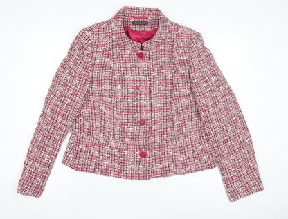 Alex & Co. Women's Pink Tweed Button Jacket Size 18