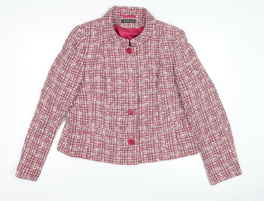 Alex & Co. Women's Pink Tweed Button Jacket Size 18
