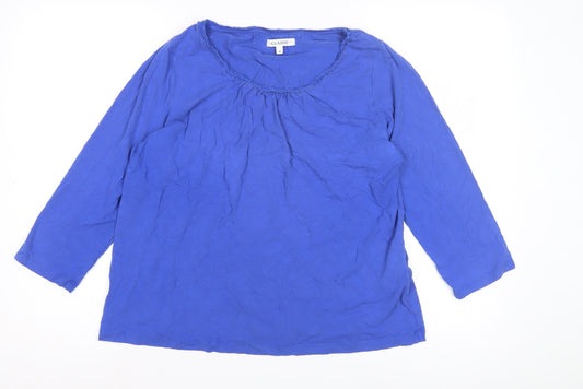 Womens UK Size 16 Classic Blue Basic Blouse