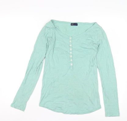 GAP Women's Green Henley Button-Up Shirt, Size S