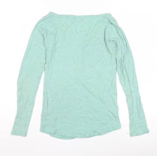 GAP Women's Green Henley Button-Up Shirt, Size S