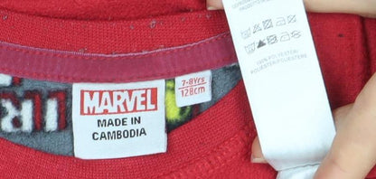 Marvel Boys Red Iron Man Graphic Pullover Sweatshirt