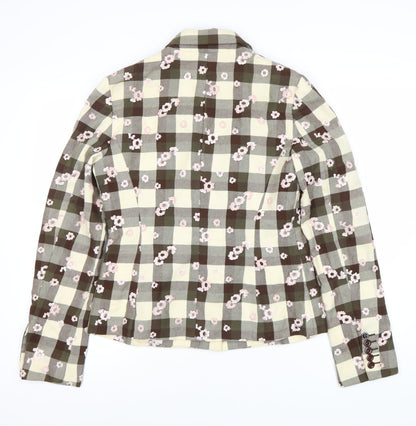 Joseph Women's Brown Check Blazer, Size 16, Classic Fit