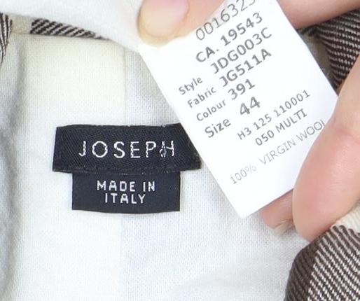 Joseph Women's Brown Check Blazer, Size 16, Classic Fit
